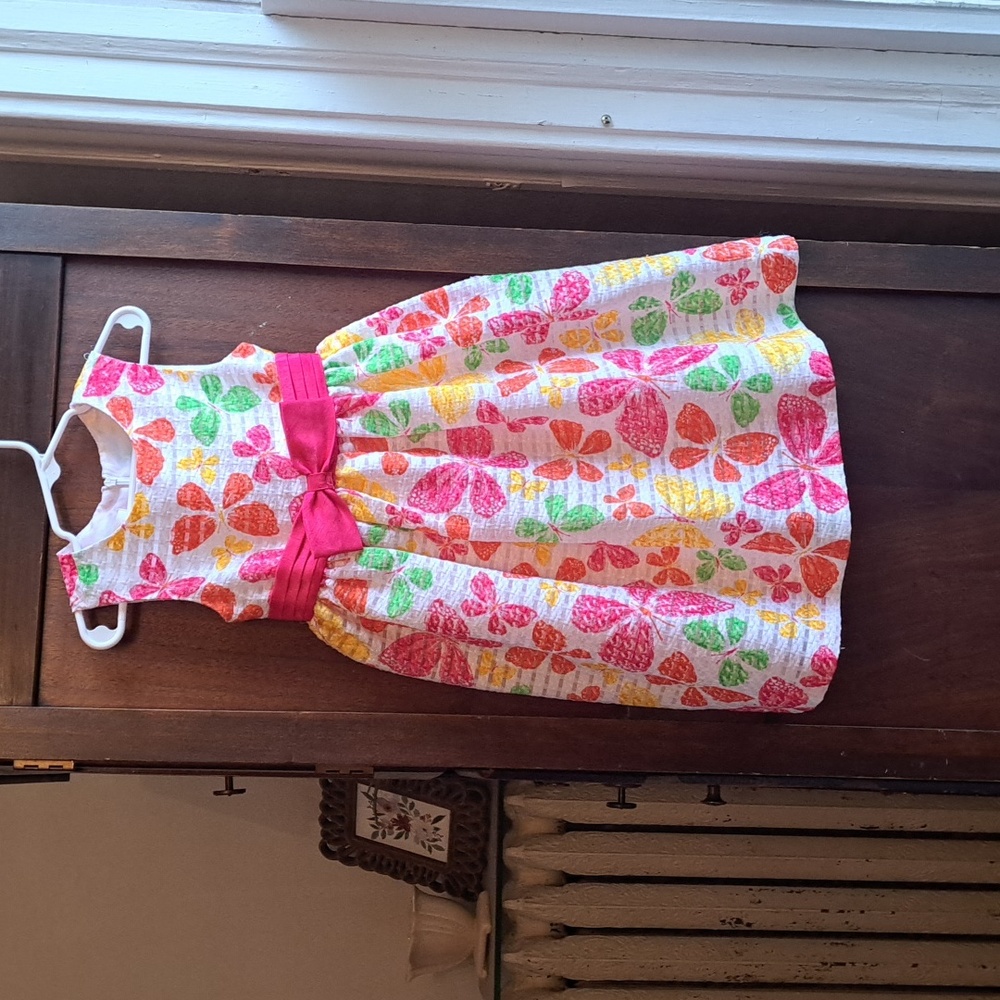 American Princess size 4T colorful hot pink butterfly sleeveless summer dress